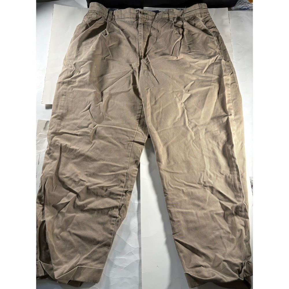 Tommy Hilfiger Men's Khaki Chino Pants 42x32 Cuffed Cotton Casual